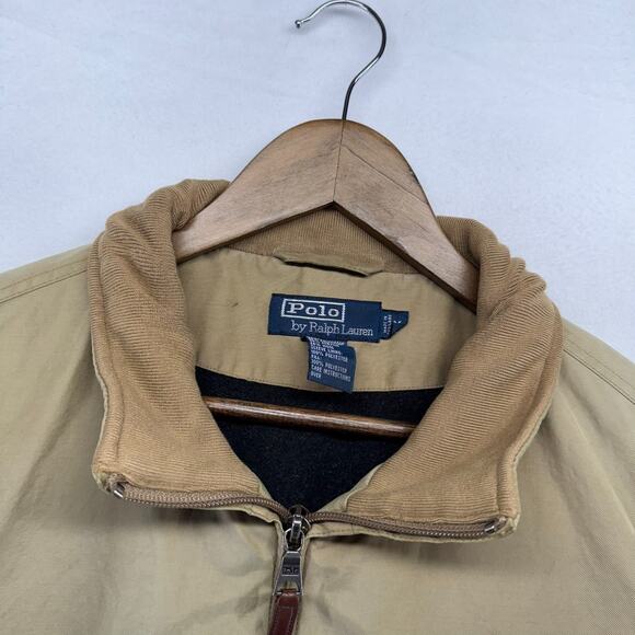 Vintage Ralph Lauren Jacket Men's Medium Brown Tan Fleece Lined Corduroy Collar - Picture 12 of 15